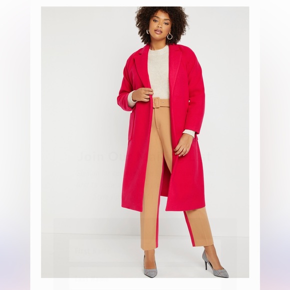 Eloquii Jackets & Blazers - Eloquii Red Long Coat
